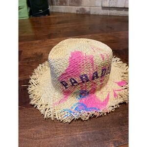 Paul Smith Women's Woven Paradise Hat with Frayed Edges - Sz Medium